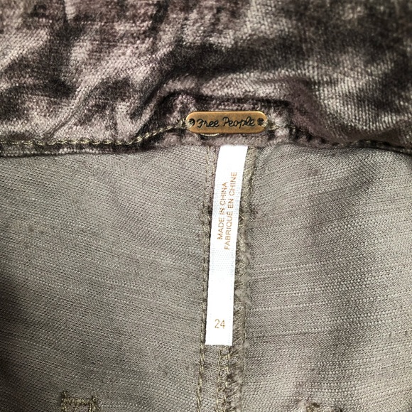 Free People Velvet Crop Flare Jeans High Waist 24